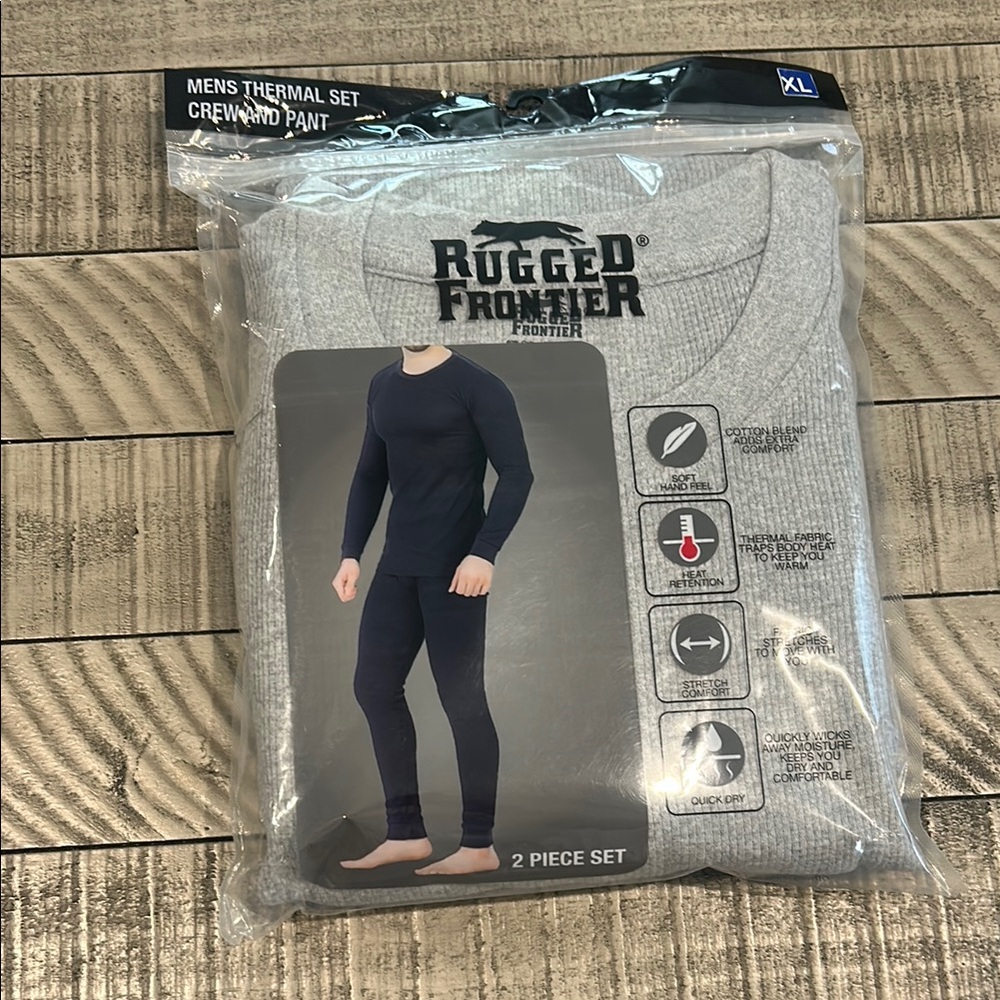 Men's Gray Thermal Undershirt Set